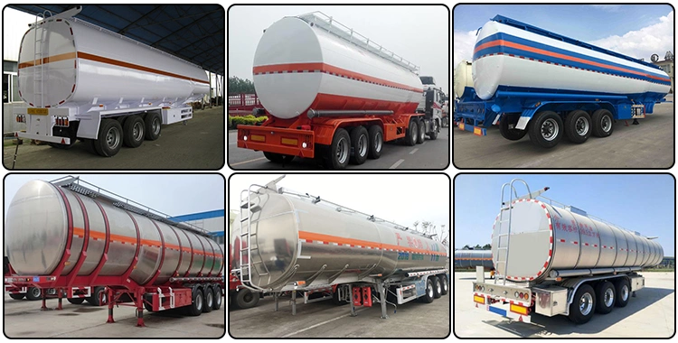 Jushixin 3 Axles Aluminum Alloy Fuel Tank Semi Trailer, 42000 Liters Fuel Tank Trailer, Aluminum Alloy Fuel Tanker Semi Trailer