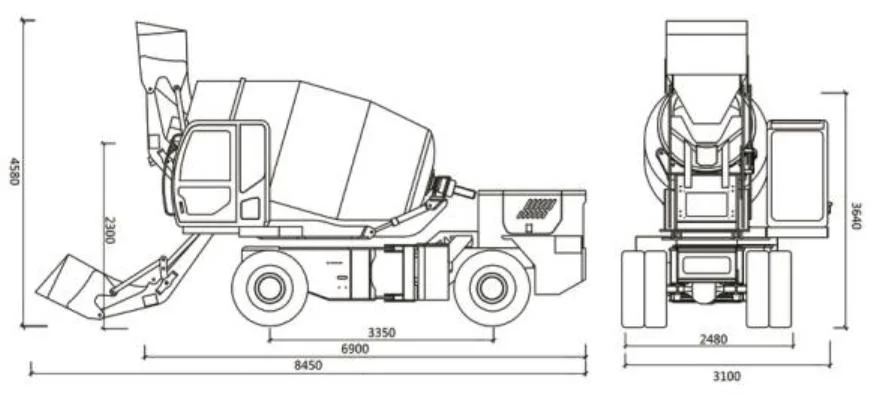 5.5 M³ Automatic Concrete Mixer Truck 5500L Self Loading Concrete Mixer