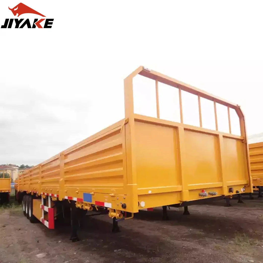 China 3 Axles Drop Side Board Sidewall Triaxle Trailer with Side Wall Boards Grain Cargo Transport Truck Semi Trailer for Sale Manufacturers