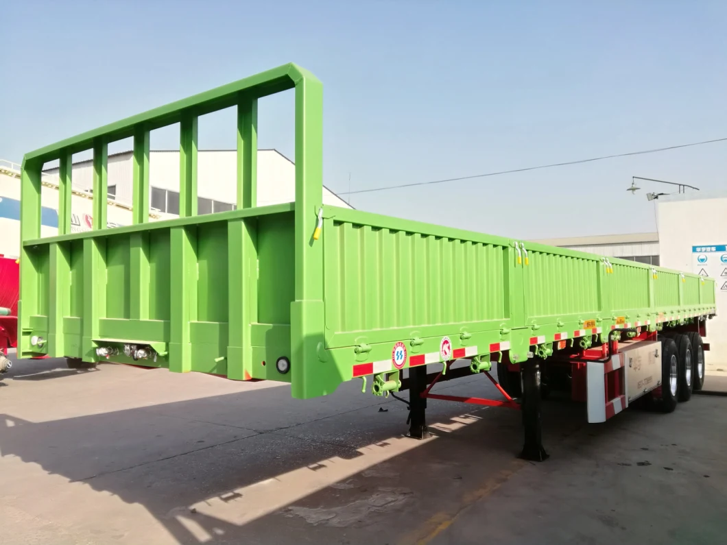 40 Ton 3 Axles Side Wall/Side Board/Side Drop High Bed Semi Trailer for Container and Cargo Transport