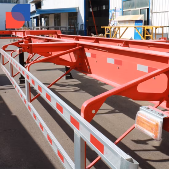 3개의 차축 40 FT 평상형 트레일러 골격 골격 세미트레일러 컨테이너 세미트레일러