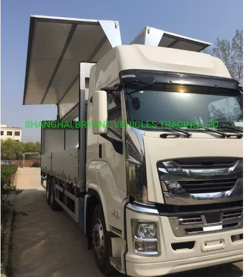 32FT 중국 Isuzu Giga Vc61 10 바퀴 날개 밴 트럭 mit 일본 기술 기술 6X4 8X4 Qingling Isuzu Vc61 Wingvan 비행거리 날개 화물 트럭